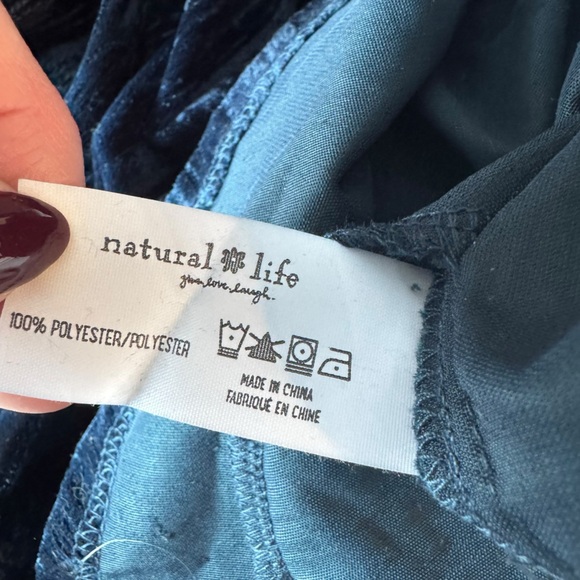 Natural Life - NWT Velvet Burnout Deep V Short Sleeve Dress Sz L/XL - Picture 8 of 8